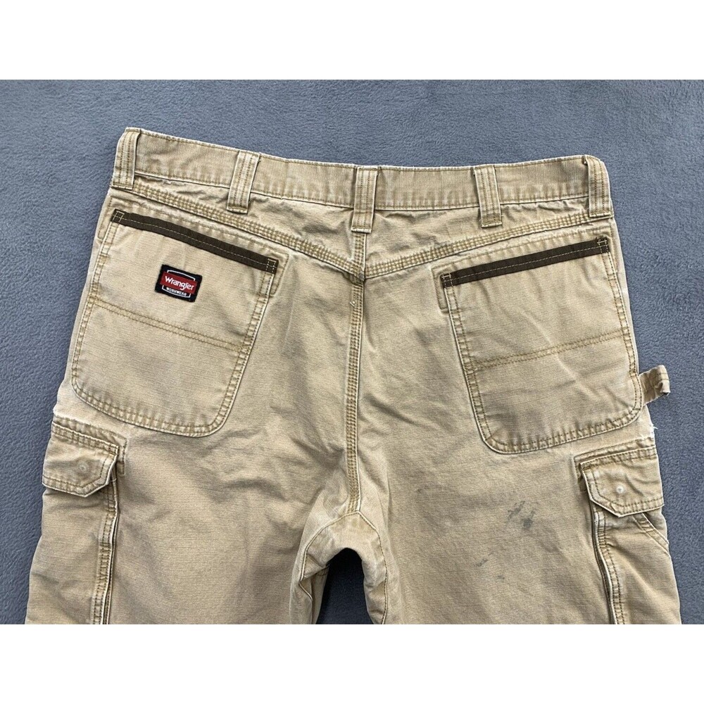 Wrangler Cargo Workwear Pants Mens Size 38 X 31 Beige Outdoor Heavily Stained - Picture 11 of 16